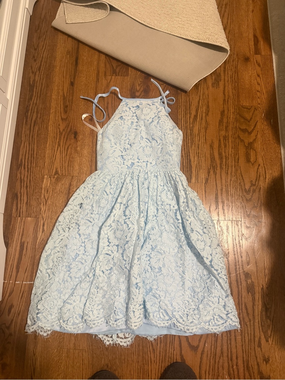 JJs House Light Blue Lace Halter Dress for Girls